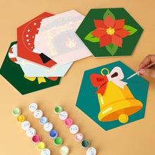 Carica l'immagine nel visualizzatore di Gallery, Mini Set Dipingere con i Numeri - Esagoni (6 pezzi) - Set Festivo 1