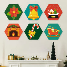 Carica l'immagine nel visualizzatore di Gallery, Mini Set Dipingere con i Numeri - Esagoni (6 pezzi) - Set Festivo 1