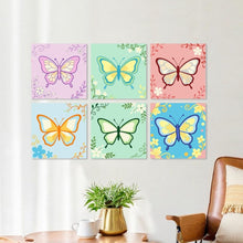 Carica l'immagine nel visualizzatore di Gallery, Mini Set Dipingere con i Numeri 20x20cm (6 pezzi) - Farfalle Pastello