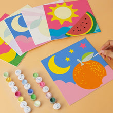Carica l'immagine nel visualizzatore di Gallery, Mini Set Dipingere con i Numeri 20x20cm (6 pezzi) - Frutta e Cieli Pop