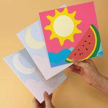 Carica l'immagine nel visualizzatore di Gallery, Mini Set Dipingere con i Numeri 20x20cm (6 pezzi) - Frutta e Cieli Pop