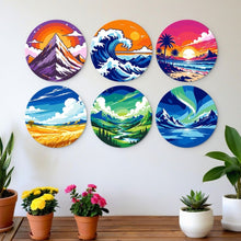 Carica l'immagine nel visualizzatore di Gallery, Mini Set Dipingere con i Numeri - Dischi di Ø20cm (6 pezzi) - Meraviglie della Natura