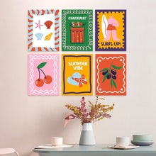 Carica l'immagine nel visualizzatore di Gallery, Mini Set Dipingere con i Numeri 15x20cm (6 pezzi) - Summer Vibes 1