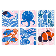 Carica l'immagine nel visualizzatore di Gallery, Mini Set Dipingere con i Numeri 20x20cm (6 pezzi) - Meraviglie di Blu Profondo Figured'Art