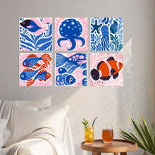 Carica l'immagine nel visualizzatore di Gallery, Mini Set Dipingere con i Numeri 20x20cm (6 pezzi) - Meraviglie di Blu Profondo