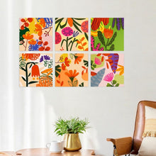 Carica l'immagine nel visualizzatore di Gallery, Mini Set Dipingere con i Numeri 20x20cm (6 pezzi) - Giardino Astratto