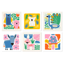 Carica l'immagine nel visualizzatore di Gallery, Mini Set Dipingere con i Numeri 20x20cm (6 pezzi) - Dipinti di animali 1 Figured'Art