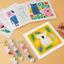 Carica l'immagine nel visualizzatore di Gallery, Mini Set Dipingere con i Numeri 20x20cm (6 pezzi) - Dipinti di animali 1