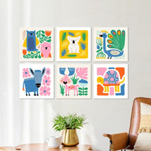 Carica l'immagine nel visualizzatore di Gallery, Mini Set Dipingere con i Numeri 20x20cm (6 pezzi) - Dipinti di animali 1