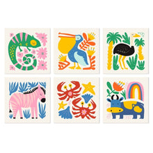 Carica l'immagine nel visualizzatore di Gallery, Mini Set Dipingere con i Numeri 20x20cm (6 pezzi) - Dipinti di animali 2 Figured'Art