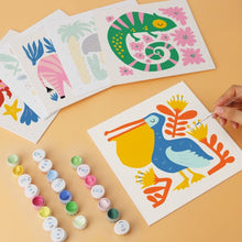 Carica l'immagine nel visualizzatore di Gallery, Mini Set Dipingere con i Numeri 20x20cm (6 pezzi) - Dipinti di animali 2