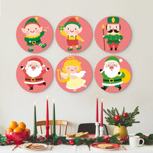 Carica l'immagine nel visualizzatore di Gallery, Mini Set Dipingere con i Numeri - Dischi di Ø20cm (6 pezzi) - Personaggi di Natale