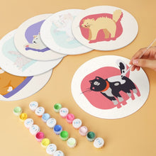 Carica l'immagine nel visualizzatore di Gallery, Mini Set Dipingere con i Numeri - Dischi di Ø20cm (6 pezzi) - Ritratti Felini