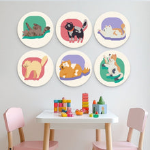 Carica l'immagine nel visualizzatore di Gallery, Mini Set Dipingere con i Numeri - Dischi di Ø20cm (6 pezzi) - Ritratti Felini
