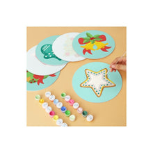 Carica l'immagine nel visualizzatore di Gallery, Mini Set Dipingere con i Numeri - Dischi di Ø20cm (6 pezzi) - Icone di Natale Menta