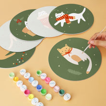 Carica l'immagine nel visualizzatore di Gallery, Mini Set Dipingere con i Numeri - Dischi di Ø20cm (6 pezzi) - Gatto a Natale