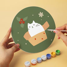 Carica l'immagine nel visualizzatore di Gallery, Mini Set Dipingere con i Numeri - Dischi di Ø20cm (6 pezzi) - Gatto a Natale