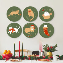 Carica l'immagine nel visualizzatore di Gallery, Mini Set Dipingere con i Numeri - Dischi di Ø20cm (6 pezzi) - Gatto a Natale