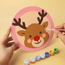 Carica l'immagine nel visualizzatore di Gallery, Mini Set Dipingere con i Numeri - Dischi di Ø20cm (6 pezzi) - Natale in Rosato
