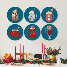 Carica l'immagine nel visualizzatore di Gallery, Mini Set Dipingere con i Numeri - Dischi di Ø20cm (6 pezzi) - Calde Bevande Invernali