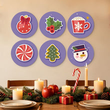 Carica l'immagine nel visualizzatore di Gallery, Mini Set Dipingere con i Numeri - Dischi di Ø20cm (6 pezzi) - Natale Viola