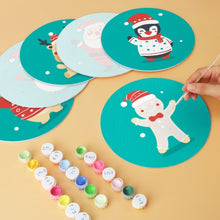 Carica l'immagine nel visualizzatore di Gallery, Mini Set Dipingere con i Numeri - Dischi di Ø20cm (6 pezzi) - Set Festivo Turchese 1