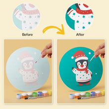 Carica l'immagine nel visualizzatore di Gallery, Mini Set Dipingere con i Numeri - Dischi di Ø20cm (6 pezzi) - Set Festivo Turchese 1