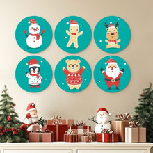 Carica l'immagine nel visualizzatore di Gallery, Mini Set Dipingere con i Numeri - Dischi di Ø20cm (6 pezzi) - Set Festivo Turchese 1