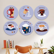 Carica l'immagine nel visualizzatore di Gallery, Mini Set Dipingere con i Numeri - Dischi di Ø20cm (6 pezzi) - Caffè Natalizi color Lavanda