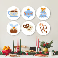 Carica l'immagine nel visualizzatore di Gallery, Mini Set Dipingere con i Numeri - Dischi di Ø20cm (6 pezzi) - Icone di Natale Chic