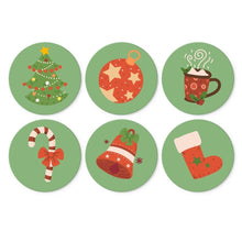 Carica l'immagine nel visualizzatore di Gallery, Mini Set Dipingere con i Numeri - Dischi di Ø20cm (6 pezzi) - Icone di Natale Verdi Figured'Art