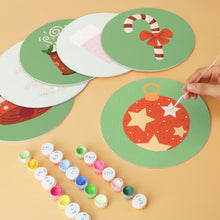 Carica l'immagine nel visualizzatore di Gallery, Mini Set Dipingere con i Numeri - Dischi di Ø20cm (6 pezzi) - Icone di Natale Verdi