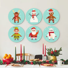 Carica l'immagine nel visualizzatore di Gallery, Mini Set Dipingere con i Numeri - Dischi di Ø20cm (6 pezzi) - Set Festivo Turchese 2