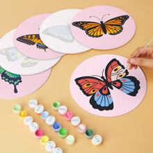 Carica l'immagine nel visualizzatore di Gallery, Mini Set Dipingere con i Numeri - Dischi di Ø20cm (6 pezzi) - Farfalle