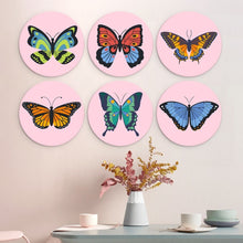 Carica l'immagine nel visualizzatore di Gallery, Mini Set Dipingere con i Numeri - Dischi di Ø20cm (6 pezzi) - Farfalle