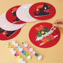 Carica l'immagine nel visualizzatore di Gallery, Mini Set Dipingere con i Numeri - Dischi di Ø20cm (6 pezzi) - Vischio e zampette