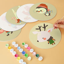 Carica l'immagine nel visualizzatore di Gallery, Mini Set Dipingere con i Numeri - Dischi di Ø20cm (6 pezzi) - Inverno nel Bosco