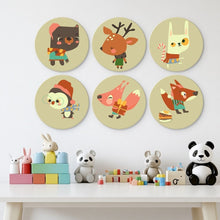 Carica l'immagine nel visualizzatore di Gallery, Mini Set Dipingere con i Numeri - Dischi di Ø20cm (6 pezzi) - Inverno nel Bosco