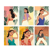 Carica l'immagine nel visualizzatore di Gallery, Mini Set Dipingere con i Numeri 15x20cm (6 pezzi) - Musa Tropicale Figured'Art