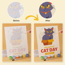 Carica l'immagine nel visualizzatore di Gallery, Mini Set Dipingere con i Numeri 15x20cm (6 pezzi) - Cat Day