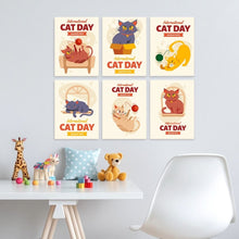 Carica l'immagine nel visualizzatore di Gallery, Mini Set Dipingere con i Numeri 15x20cm (6 pezzi) - Cat Day