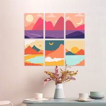 Carica l'immagine nel visualizzatore di Gallery, Mini Set Dipingere con i Numeri 15x20cm (6 pezzi) - Vette al Tramonto