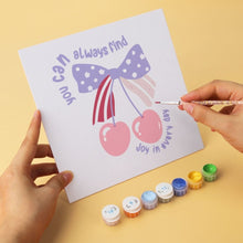 Carica l'immagine nel visualizzatore di Gallery, Mini Set Dipingere con i Numeri 20x20cm (6 pezzi) - Ciliegie e Fiocchi
