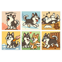 Carica l'immagine nel visualizzatore di Gallery, Mini Set Dipingere con i Numeri 20x20cm (6 pezzi) - Spirito Husky Figured'Art