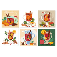 Carica l'immagine nel visualizzatore di Gallery, Mini Set Dipingere con i Numeri 20x20cm (6 pezzi) - Bevande Invernali Figured'Art