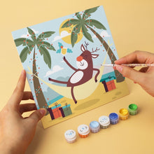 Carica l'immagine nel visualizzatore di Gallery, Mini Set Dipingere con i Numeri 20x20cm (6 pezzi) - Natale Tropicale