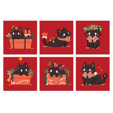 Carica l'immagine nel visualizzatore di Gallery, Mini Set Dipingere con i Numeri 20x20cm (6 pezzi) - Piccoli Gatti Natalizi Figured'Art
