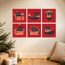 Carica l'immagine nel visualizzatore di Gallery, Mini Set Dipingere con i Numeri 20x20cm (6 pezzi) - Piccoli Gatti Natalizi