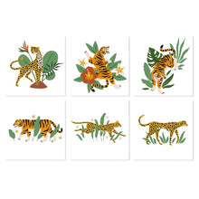 Carica l'immagine nel visualizzatore di Gallery, Mini Set Dipingere con i Numeri 20x20cm (6 pezzi) - Tigre della Giungla Figured'Art