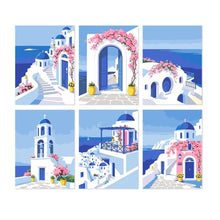 Carica l'immagine nel visualizzatore di Gallery, Mini Set Dipingere con i Numeri 15x20cm (6 pezzi) - Cartoline dalla Grecia Figured'Art